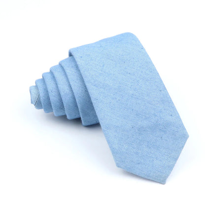Wed Cotton Tie Solid Color Necktie For Man Woman Blue Pink Yellow Skinny Slim Ties Fashion Wedding Party Gifts Men Accessories Good Vibrations
