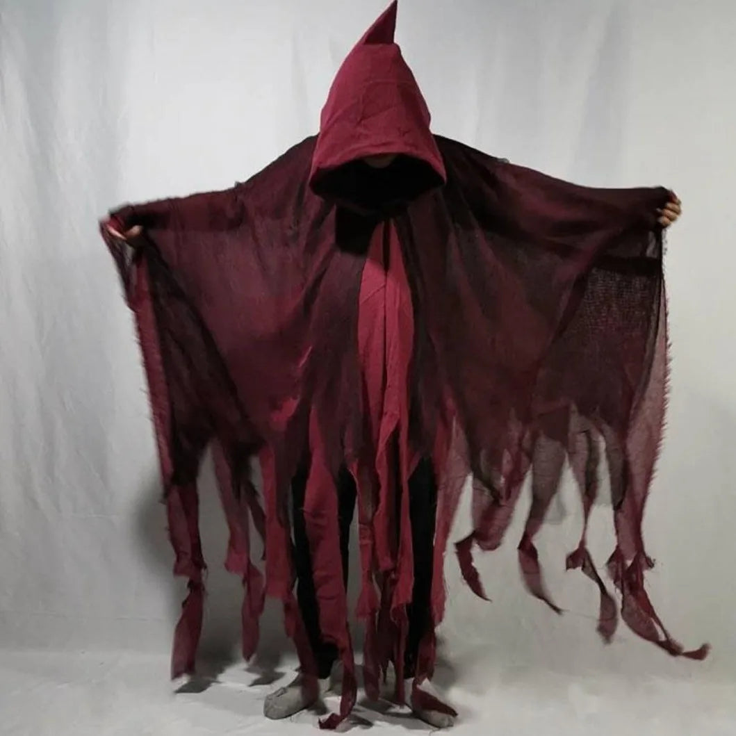 Halloween Ghost Dementors Cosplay Costume For Adult New Gothic Horror Zombie Tattered Hooded Capes Day Of The Dead Party Cloaks Good Vibrations