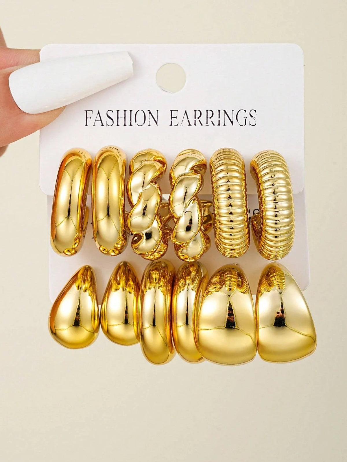Fashion Classic Twist C Shape Earring Set For Women Tear Drop Design Gold Color Earrings Daily Workplace And Party Outfits Gifts Good Vibrations
