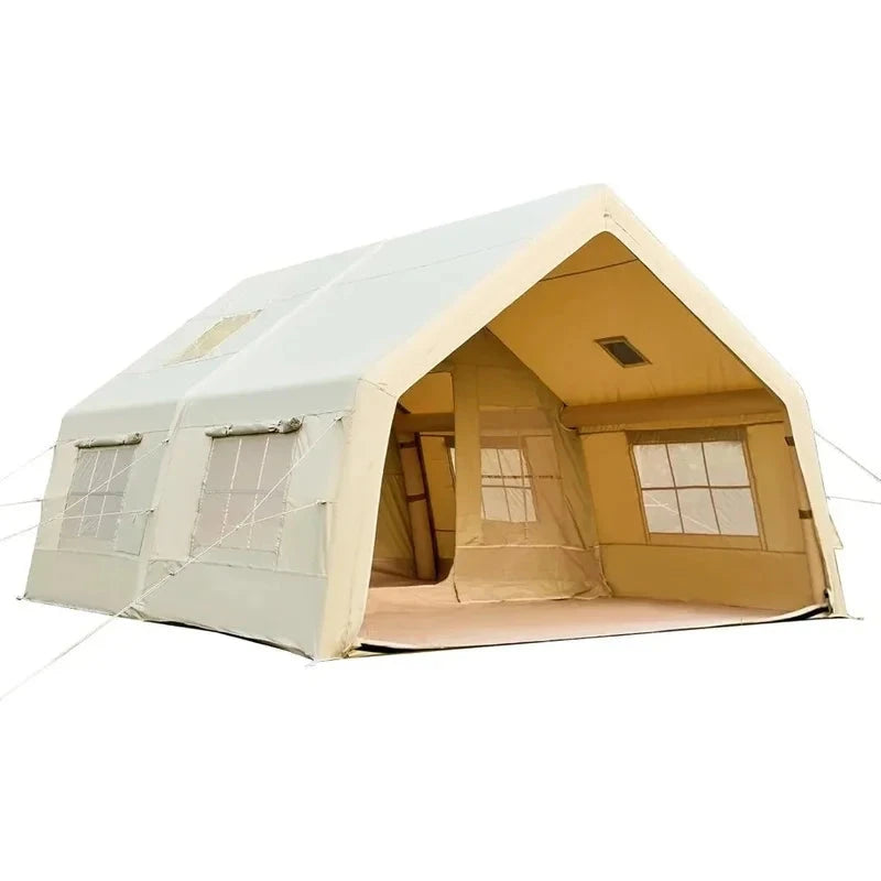 Inflatable Camping Tent, 15.5x11.7 ft, Mosquito Net, 4-Season Waterproof, Sunproof, Includes Pump, Family Outdoor Tent Good Vibrations