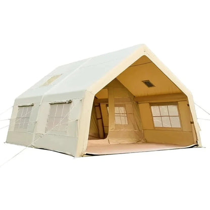 Inflatable Camping Tent, 15.5x11.7 ft, Mosquito Net, 4-Season Waterproof, Sunproof, Includes Pump, Family Outdoor Tent Good Vibrations