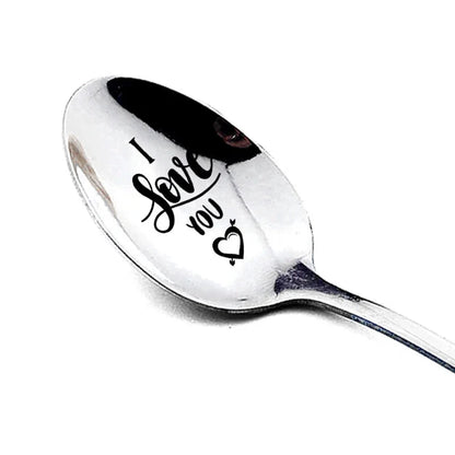 Valentines Day Gift Stainless Steel Milk Coffee Spoons Love Letter Wedding Souvenirs Anniversary Gift for Girlfriend Boyfriend Good Vibrations