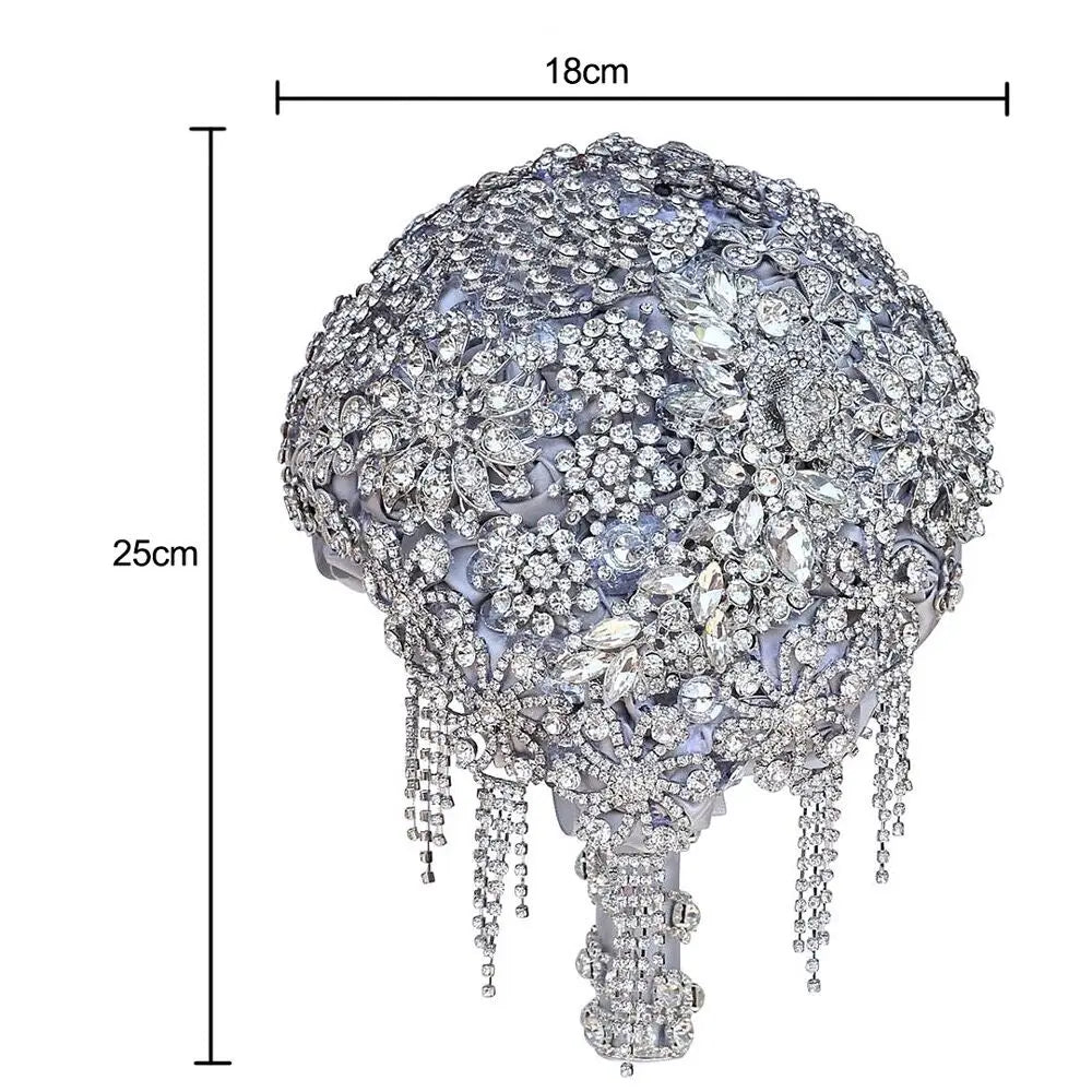 Luxury Silk Wedding Flowers Rhinestone Jewelry  Brooch Bouquet Bridal Wedding Dress Wedding Bouquet Good Vibrations