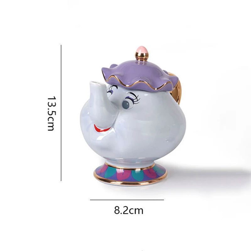 Disney Teapot Cute Cartoon Beauty And The Beast Coffee Pots Mug Mrs Potts Chip Cup Tea Cup Pots One Tea Set Droshipping Desk Gif Good Vibrations Adult Super Store