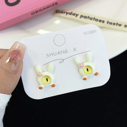 Kiss Jewelry Halloween Little Monster Wing Bat Eye Stud Earrings Women Cute Animal Eye Punk Earring Girls Y2K Brincos Party Gift Good Vibrations