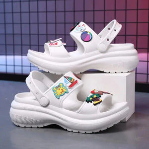Sandals for Women 2023 Korean Wedge Platform High Heels Ladies Shoes Outdoor Beach Peep Toe Non-slip Sandalias De Mujer Good Vibrations