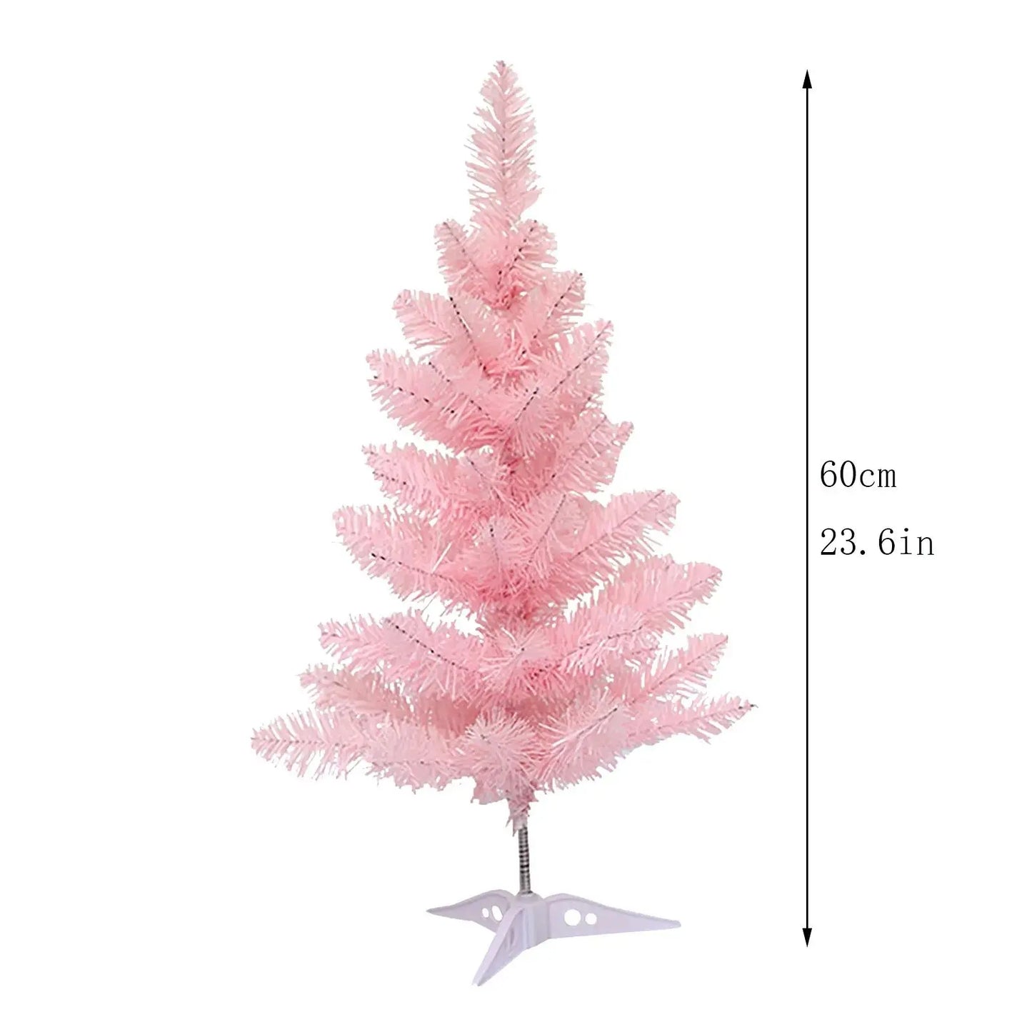 60CM Detachable Christmas Trees Artificial PVC Home Party Garden Decorative Pink Xmas Tree New Year Navidad Decorations Good Vibrations