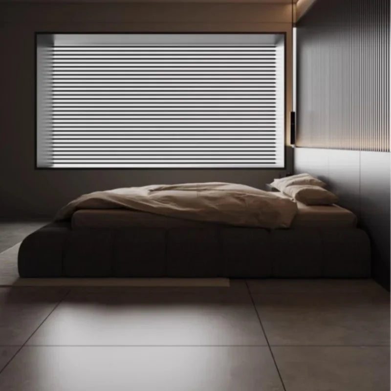 Frame High End Bed Aesthetics Tatami Minimalist Wedding Confortable Bed Master Bedroom Fashionable Design Muebles Furniture Good Vibrations