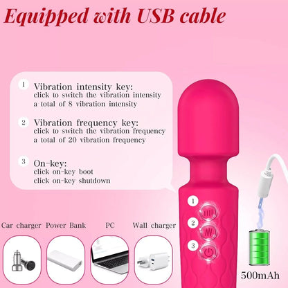 Powerful Handheld Massager Av Vibrator 20 Speed Wand Vibrating Massage Magic Full Body Therapy Motor Dildo Masturbator Sex Toy Good Vibrations Adult Super Store