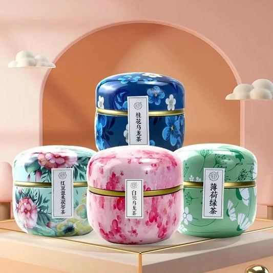 Tea Caddy Tea Box Containers Candle Cans Coffee Candy Snacks Small Tin Mini Portable Storage Boxes Sealed Jars Packaging Teaware Good Vibrations