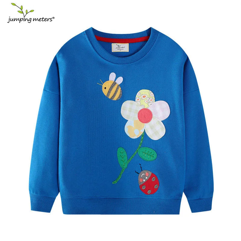 Jumping Meters 2-7T Girls Sweatshirts Autumn Spring Cotton Long Sleeve Animals Children's Clothing Toddler Shirts Good Vibrations