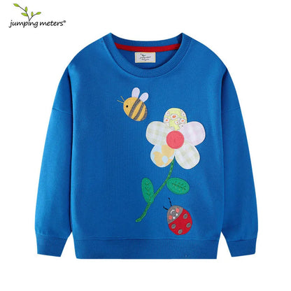 Jumping Meters 2-7T Girls Sweatshirts Autumn Spring Cotton Long Sleeve Animals Children's Clothing Toddler Shirts Good Vibrations