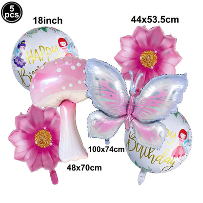 Fairy Party Supplies for Girl Birthday Fairies Enchanted Themed Baby Shower Party Decor Garden Flower Disposable Tableware Decor Good Vibrations