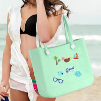 7Pcs DIY Charms for Bogg Bag Accessories Waterproof Beach Bag Accessories Charms for Bogg Bag/Beach Bag Good Vibrations