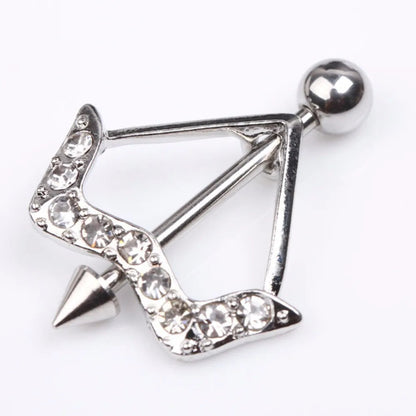 Straight Rod Snake Wing Nipple rings Breast Ring Heart Shaped Adjustable Nipple Piercing Human Jewelry Good Vibrations