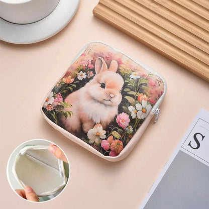 Cute PU Sanitary Pads Bag Large Capacity Multipurpose Coin Purse Cosmetic Bag Good Vibrations