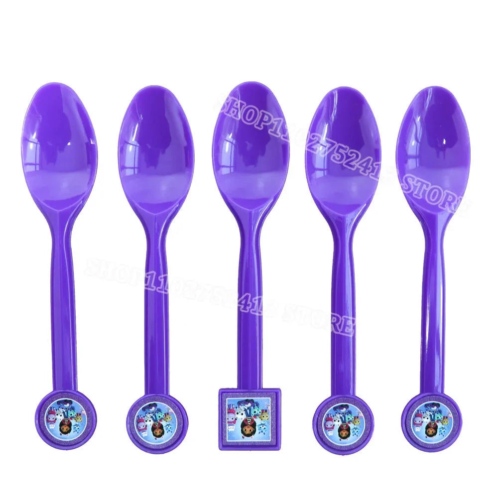 Gabby Dollhouse Birthday Party Supplies Kids Disposable Tableware Backdrop Cake Decoration Girl Baby Shower Numbers Balloon Gift Good Vibrations