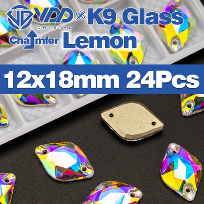 VDD Chamfer AAAAA Top Quality K9 Glass Sew On Rhinestones Sewing Crystal AB Flatback Stone For Clothes Accessories Wedding Dress Good Vibrations