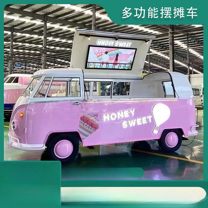 Food truck, retro, multi functional, food truck, milk tea, coffee, commercial, stall, snack truck Good Vibrations