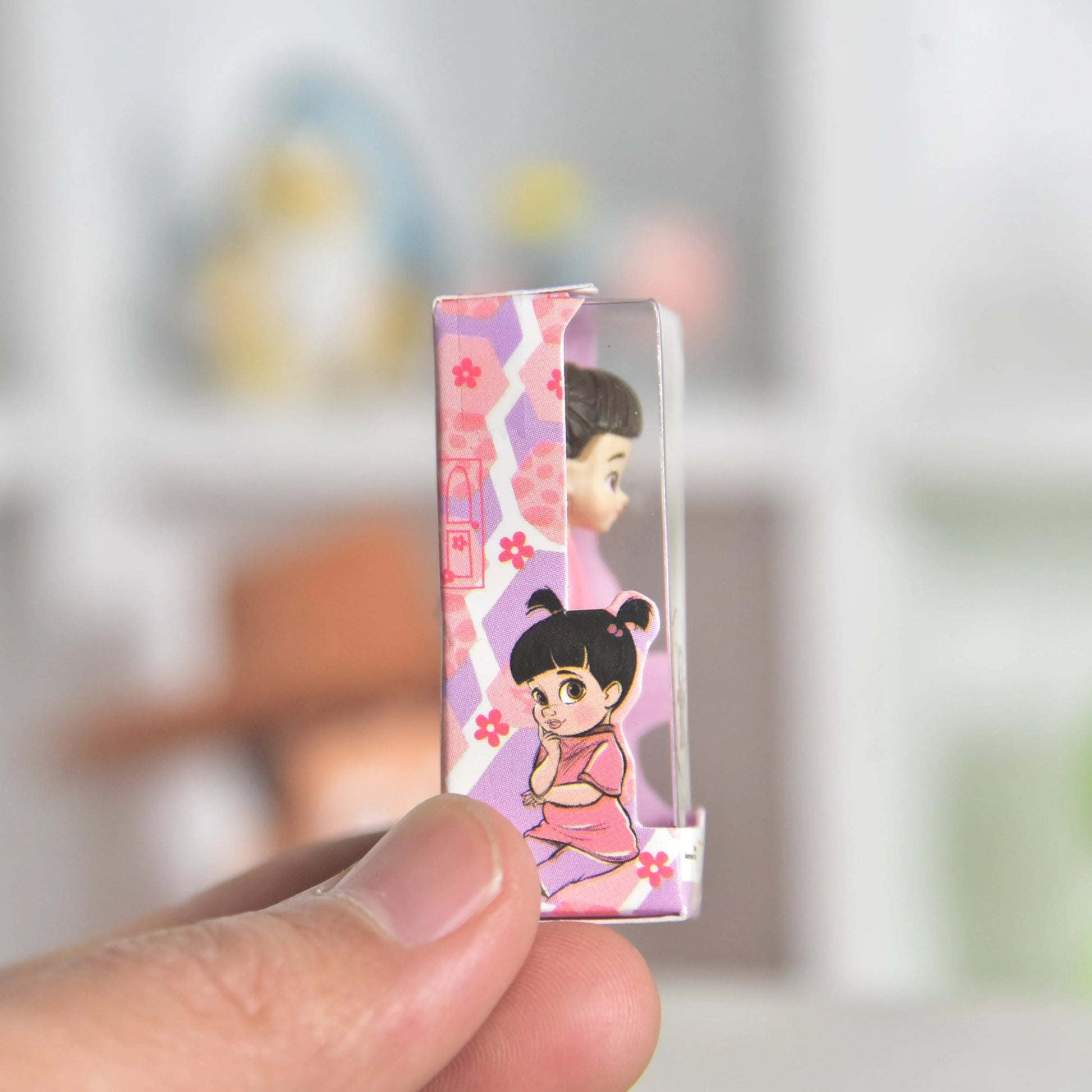 Disney Pixar Cartoon Monsters University 5cm BOO Action Figure Toys Gift for Kids Kawaii Girl Boo Figure Doll With Box Good Vibrations