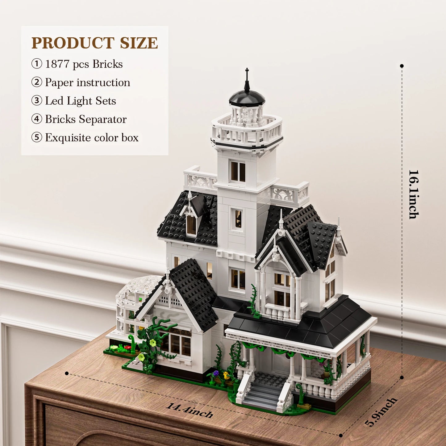 1877 Pcs Magic House Blocks Set Owens House Building Set Creator Architecture Model Home Office Decor Gift for Adults Good Vibrations