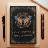 Ancient Magic Book with Intricate Golden Butterfly Cover & Mystical Symbols - Old Witch Spells Book for Wiccan Good Vibrations