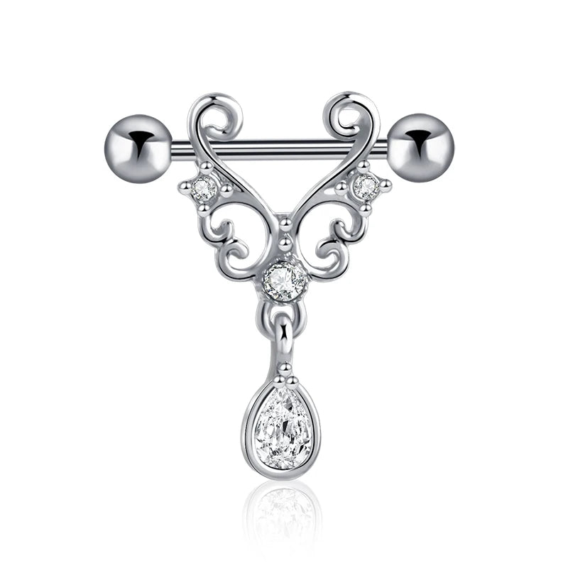 1 Pair Heart Barbell Nipple Ring Piercing Helix Piercing Sexy Nipple Jewelry High Quality Zircon Nipple Rings For Women Oreja Good Vibrations