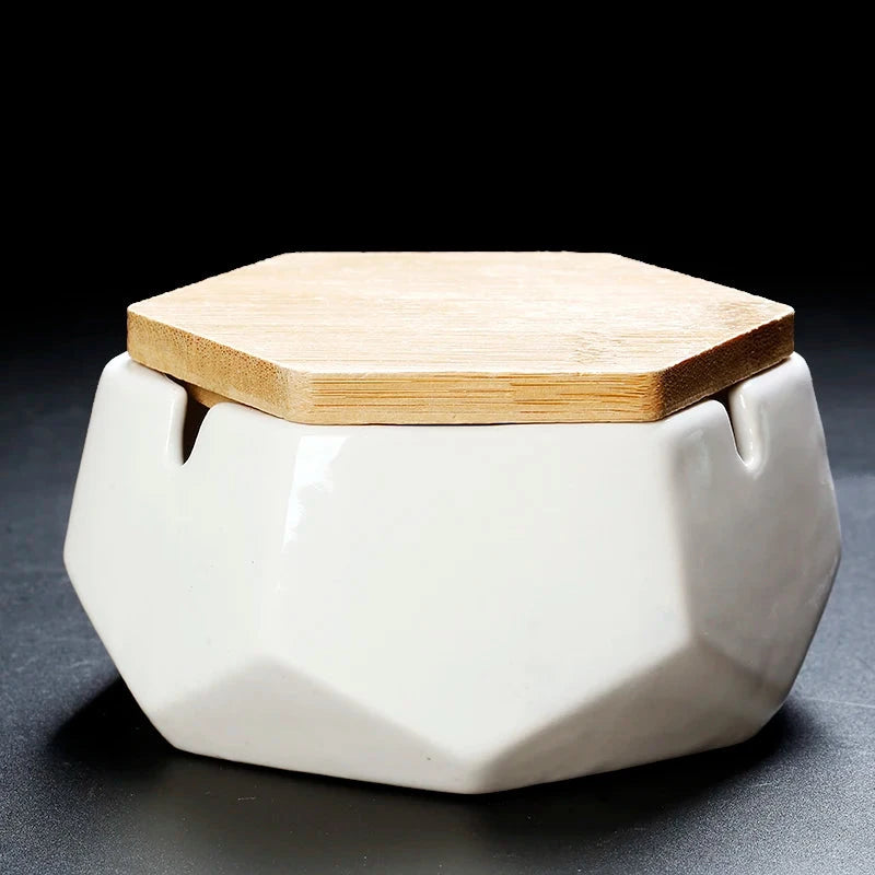 European-style Ceramic Ashtray with Cover Creative Personality Fashion Office Anti-flying Ashtray Living Room Home Decoration Good Vibrations Adult Super Store