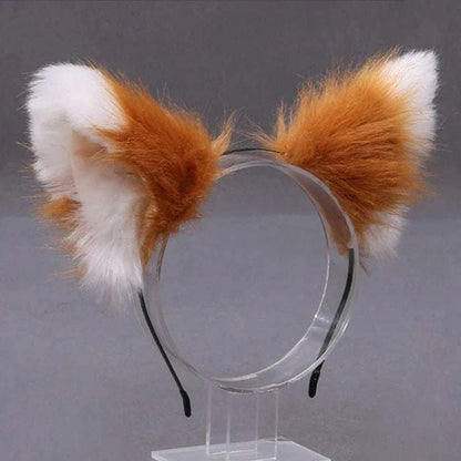 Lolita Animal Cat Fox Ear Hair Hoops Cosplay Faux Fur Hairband