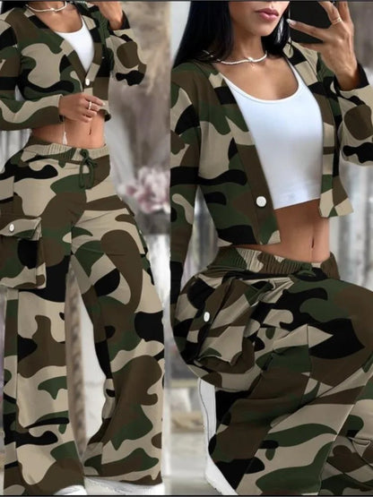 Women's Spring Summer New Fashionable Solid Color Printed Sexy Waist Short Top Casual Pants Set For Women Good Vibrations