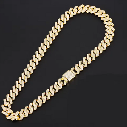 16mm Hip Hop Miami Cuban Link Chain Set Necklace +Watch+Bracelet Creative Iced Out Shiny Trendy Stylish Jewelry For Women Men Good Vibrations