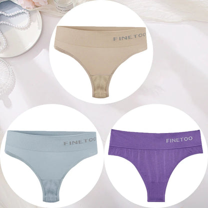 3PCS/Set Women's Panties Sexy Underwear FINETOO Large Size Thong Women Seamless Panties High Waist Girls Thongs M-2XL Good Vibrations