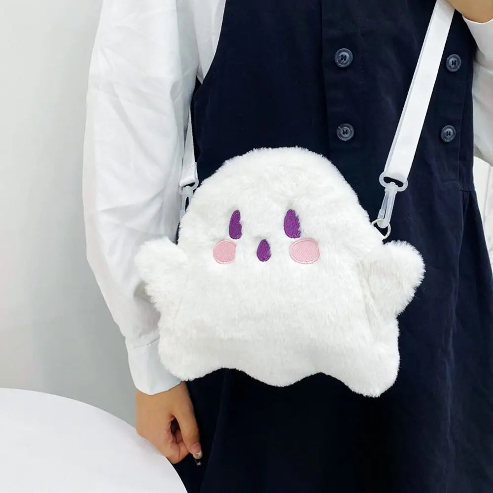Cute Ghost Kawaii Cartoon Funny Canvas Bag Plush Bag Fashion Casual All Match Messenger Bag Shoulder Bags Women Bag Purse Good Vibrations
