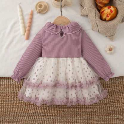 Autumn New Christmas Party Baby Girl Dress, Cute Polka Dot Children'S Clothing Suitable For Babies Aged 6 Months To 3 Years Old Good Vibrations