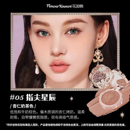Flower Knows Shell's Jewel Collection Embossed Blush Matte  Powder Satin Highly Pigmented Lightweight Smooth Finish for Cheeks Good Vibrations