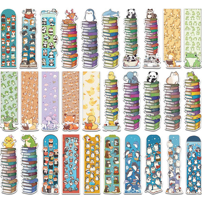 30pcs Cartoon Cute Animals Bookmarks Reading Books Tagged Students Stationary Supplies DIY Aesthetic Bookmarks Creative Gifts Good Vibrations