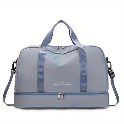 Women Travel Duffle Luggage Bag Sports Handbag Fitness Bag Large Capacity Casual Women's One Shoulder Weekend Overnight Bag Good Vibrations