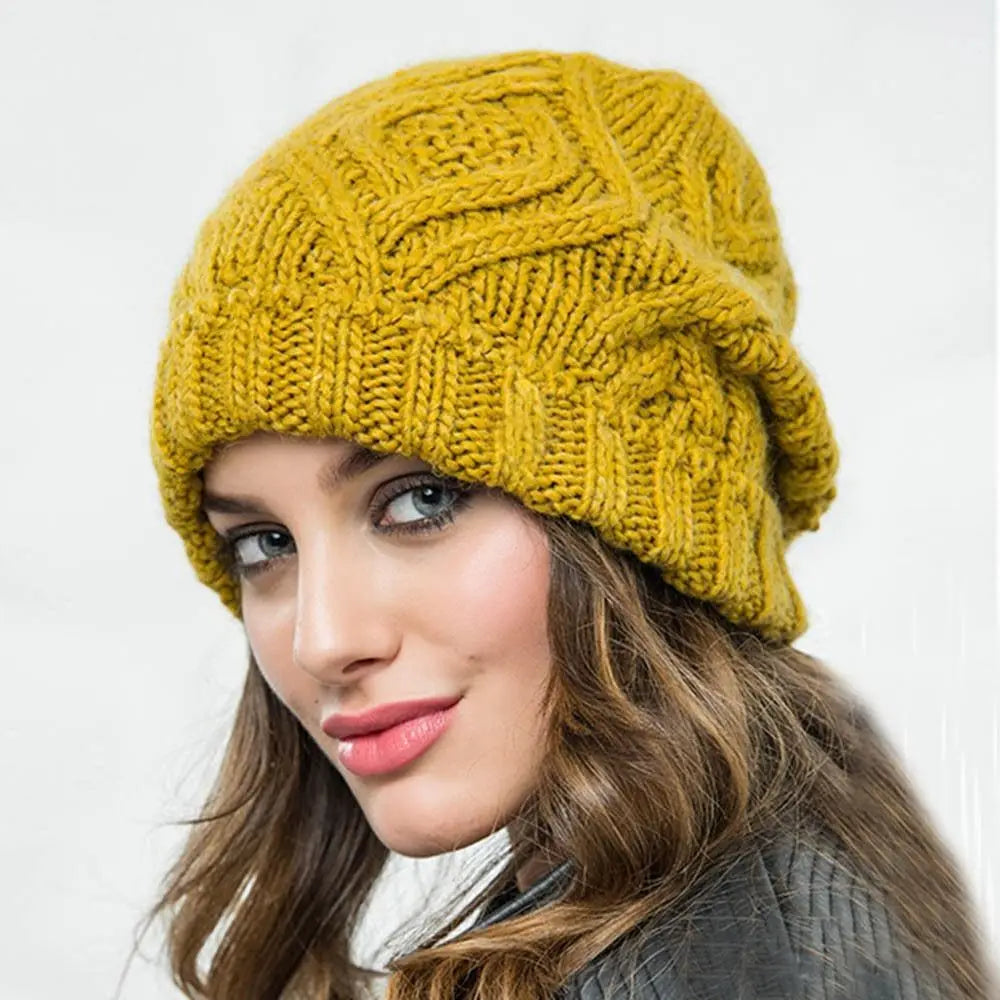 Fashion Warm Knitted Hats Windproof Solid Color Beanie Cap Coldproof Ear Protection for Autumn Winter Good Vibrations