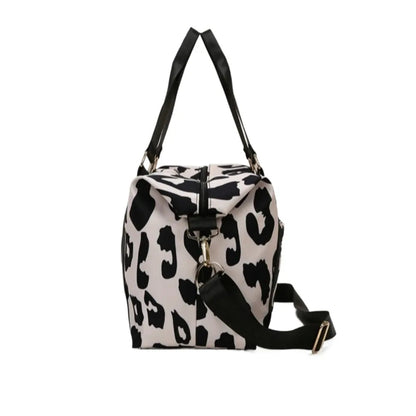Oxford Leopard Print Duffle Bag Multi-functional Underarm Bag Fitness Shoulder Bag Large Capacity Tote Bag Luggage Handbag Good Vibrations