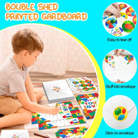 Building Blocks Birthday Invitations, Brick Party Invitation Card Building Birthday Invites with Stickers & Envelopes(24 Guests) Good Vibrations