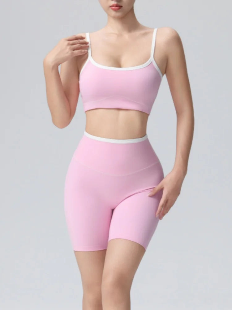 Yoga Sport Outfit for Woman Fitness Women's Two Pieces Short Pant Sets Suits Tracksuit Sportswear Woman Gym Yoga Workout Clothes Good Vibrations