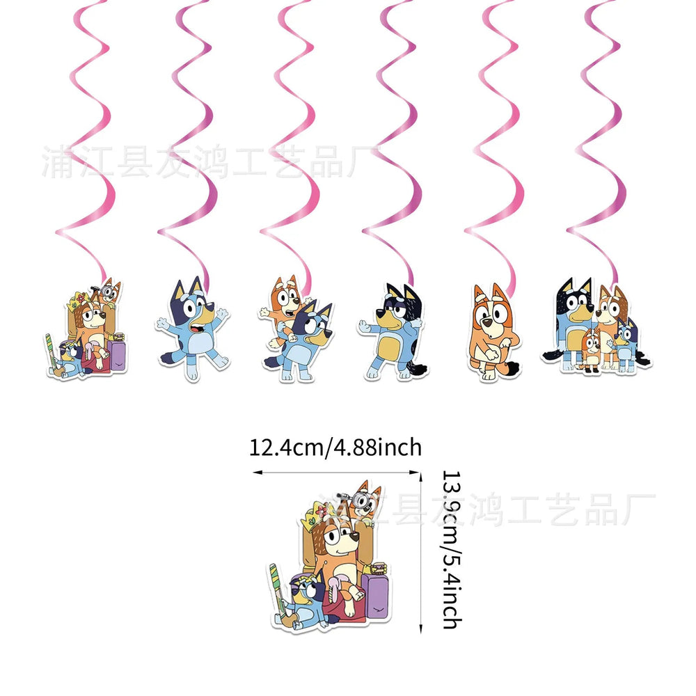 Bluey Theme Birthday Party Decorations Celebration Party Balloons Disposable Tableware Cup Plate Baby Shower Kid Party Set Good Vibrations