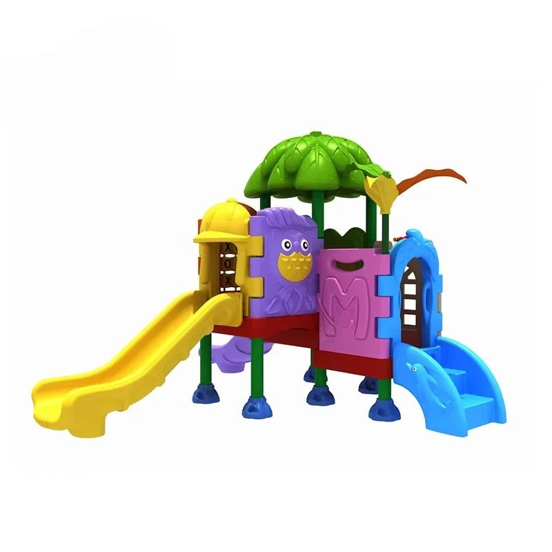 Baby Plastic Playhouses Children Slide Toddler Outdoor Play Ground House Kids Outdoor Playground Equipment Sets for Kindergarten Good Vibrations