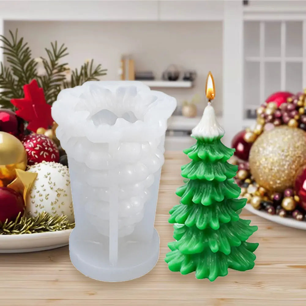 Christmas Tree Car Silicone Aromatherapy Candle Mold 3D Cedar Bus Shape DIY Plaster Resin Making Tool Handmade Party Favor Decor Good Vibrations