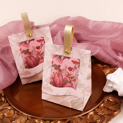 DIY Favors Birthday Party Jelwery Gift Packing Box Flowers Birds and Forest Wedding Candy Box with Wooden Ring Empty Paper Boxes Good Vibrations