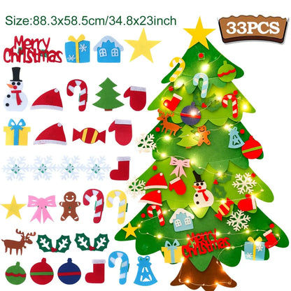 Kids DIY Felt Christmas Tree Merry Christmas Decorations For Home 2025 Christmas Ornaments Navidad 2026 New Year Gifts Xmas Tree Good Vibrations