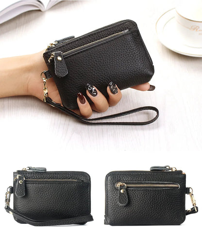 PU Leather Wallet  FOR WOMEN European American Style Large Capacity Multi-Compartment Card Holder with Wrist Strap Coin Purse Good Vibrations