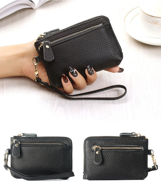 PU Leather Wallet  FOR WOMEN European American Style Large Capacity Multi-Compartment Card Holder with Wrist Strap Coin Purse Good Vibrations