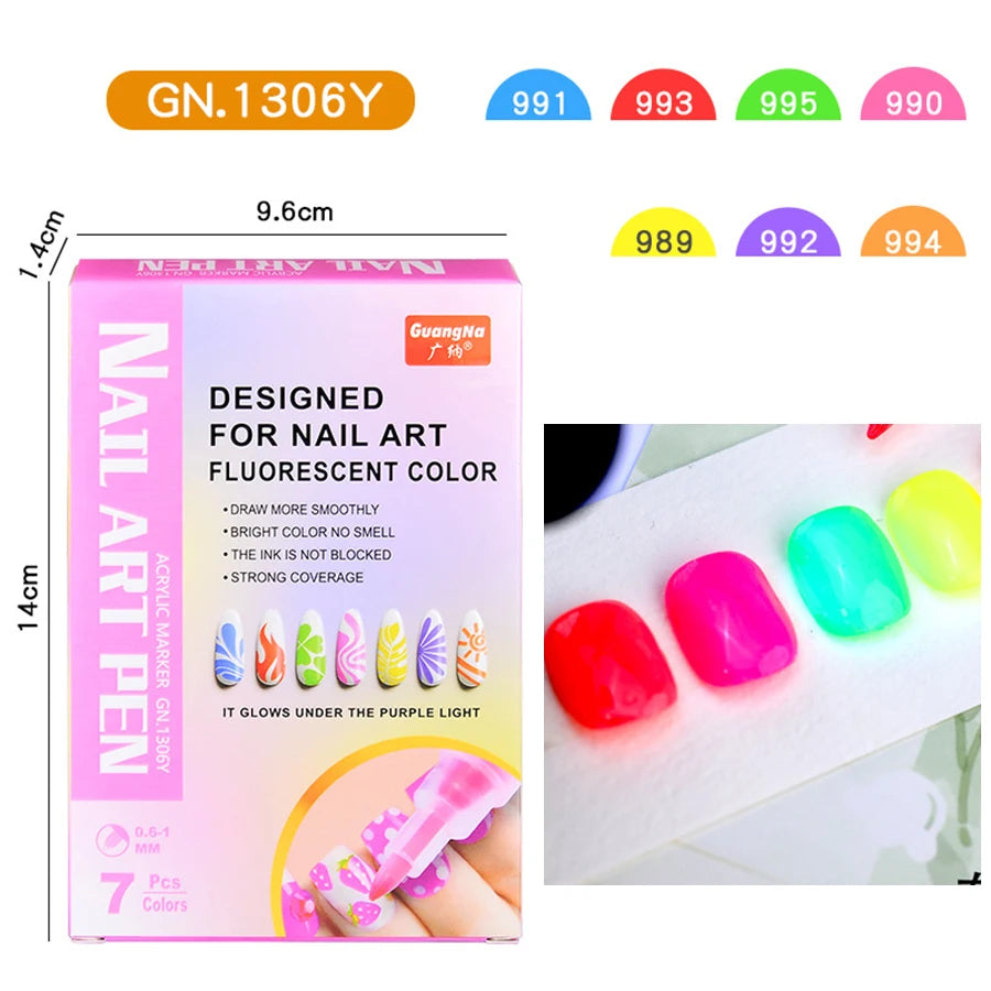 12 Color Nail Art Pens,Quick-Drying Acrylic Color Pens, Turn up DIY art on your fingertips to create a variety of wearable nails Good Vibrations