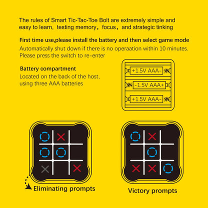 Portable Tic Tac Toe Game Console Toys Handheld Electronic Puzzle Chessboard  Memory Training & Montessori Travel Toy Xmas Gifts Good Vibrations